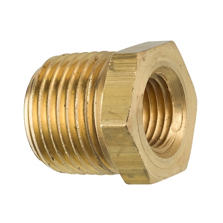 Ags Brass Bushing, Male (1/2-14 NPT), Female (1/4-18 NPT), 1/bag PTF-19B